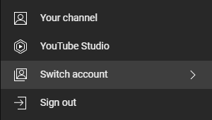 YouTube Switch Account